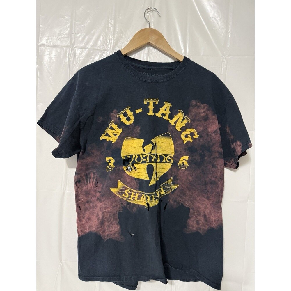 Wu Tang Clan T Shirt Large Distressed Bleach Grunge Hip Hop Rap Graphic Tee L